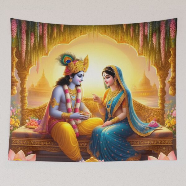 Item preview, Beautiful Radha Krishna looking at each other designed and sold by VrindaArts.