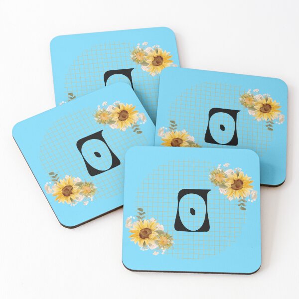 Item preview, Sunflower Yellow Blue Floral Leaf Initial Letter (O)  designed and sold by WhatThePublicWa.