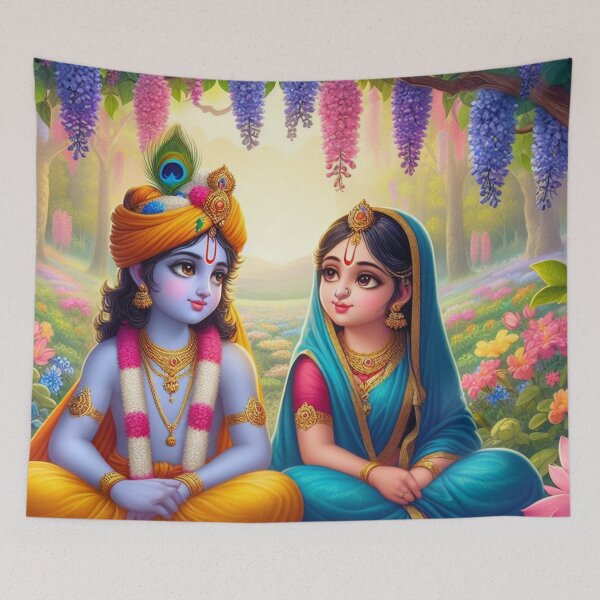 Item preview, Beautiful Radha Krishna looking at each other designed and sold by VrindaArts.
