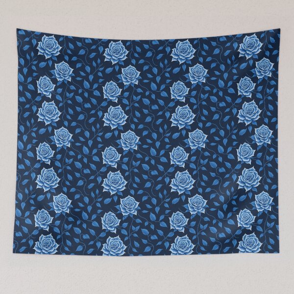 Item preview, Elegant Blue Rose Floral Pattern With Blue Leaves, Flower Pattern Design designed and sold by StickerinoShop.