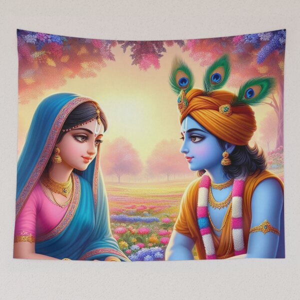 Item preview, Beautiful Radha Krishna looking at each other designed and sold by VrindaArts.