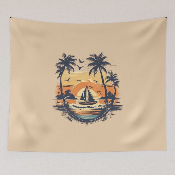 Item preview, Sunset Beach Retro Design designed and sold by LarkaArt.