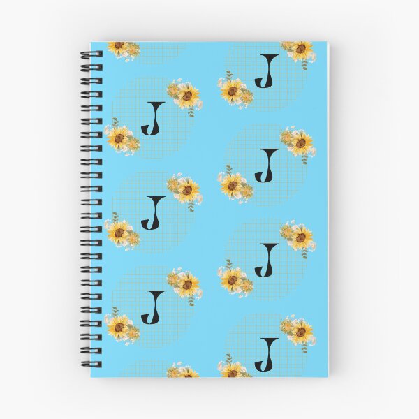 Item preview, Sunflower Yellow Blue Floral Leaf Initial Letter (J)  designed and sold by WhatThePublicWa.