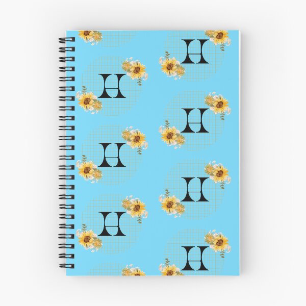 Item preview, Sunflower Yellow Blue Floral Leaf Initial Letter (H)  designed and sold by WhatThePublicWa.