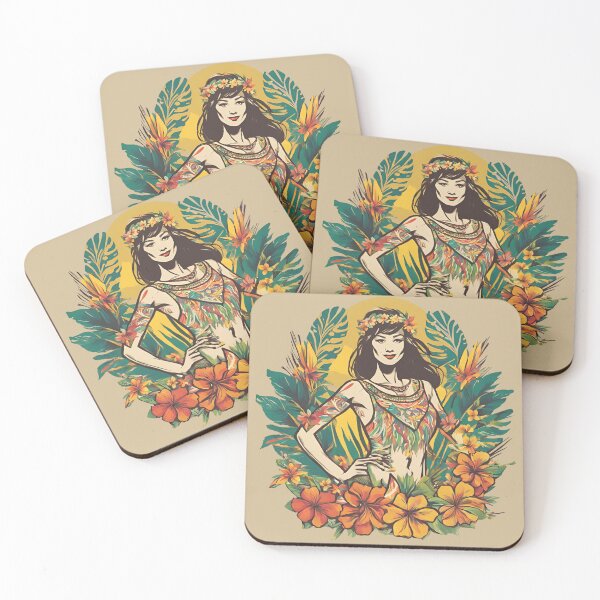Item preview, Hula dancer Floral theme designed and sold by AKRE R.