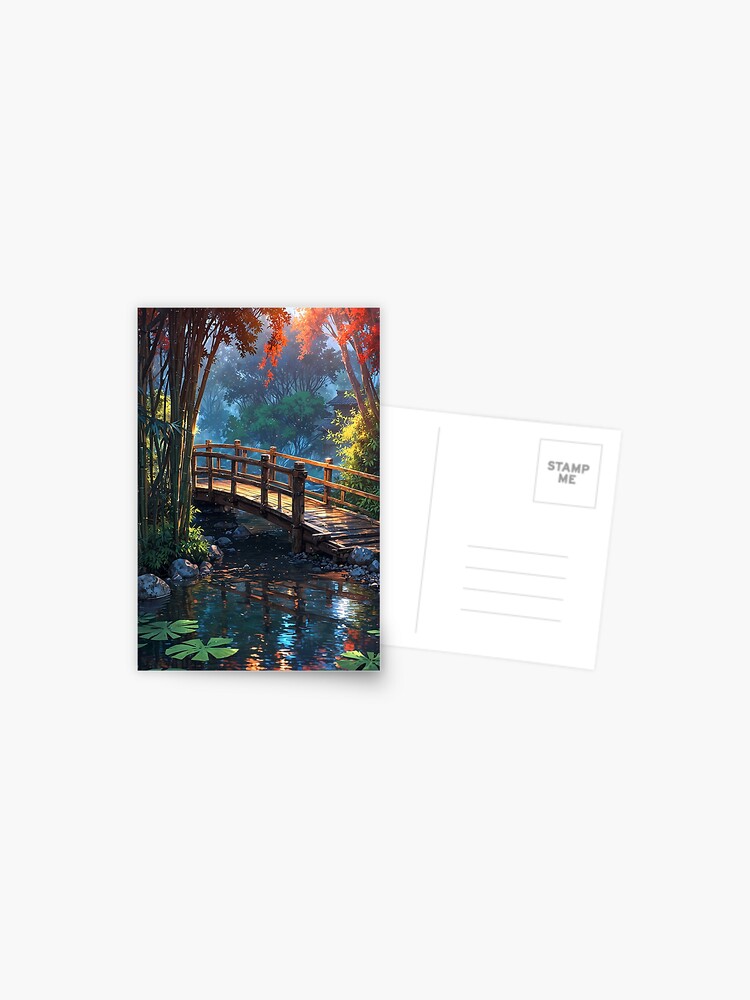 Thumbnail 1 of 2, Postcard, Bamboo Groove - A Dreamy Anime Artwork designed and sold by LoFizzy.