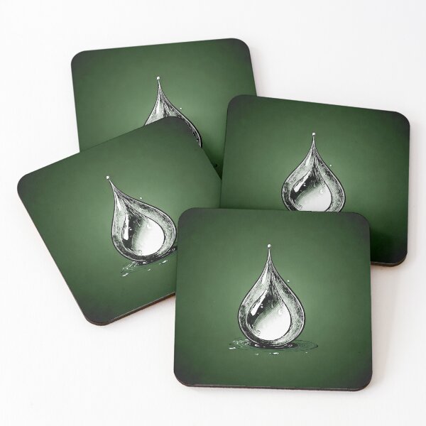 Item preview, green retro tear drops designed and sold by Hen-C-Art.