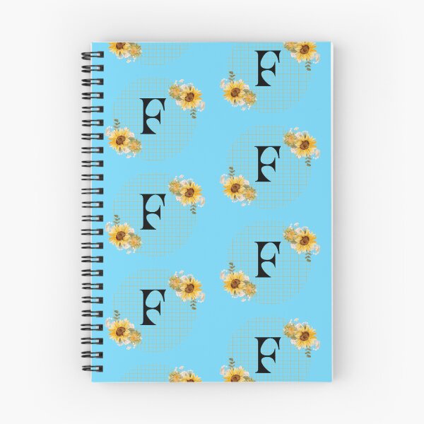 Item preview, Sunflower Yellow Blue Floral Leaf Initial Letter (F)  designed and sold by WhatThePublicWa.