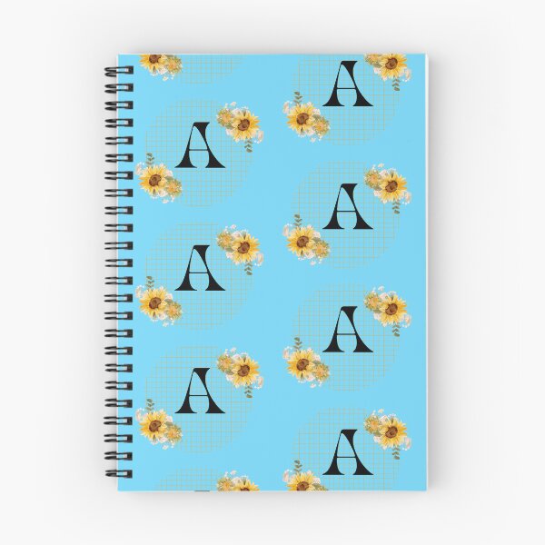 Item preview, Sunflower Yellow Blue Floral Leaf Initial Letter (A)  designed and sold by WhatThePublicWa.