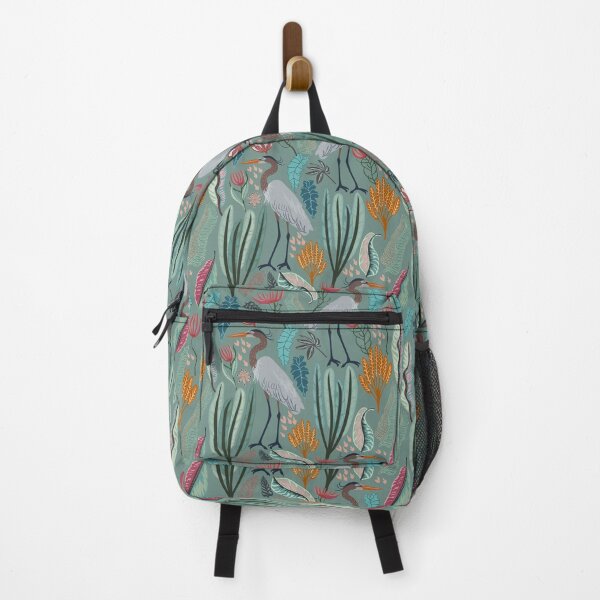 Item preview, Heron and plants - green version designed and sold by Flyingwall.