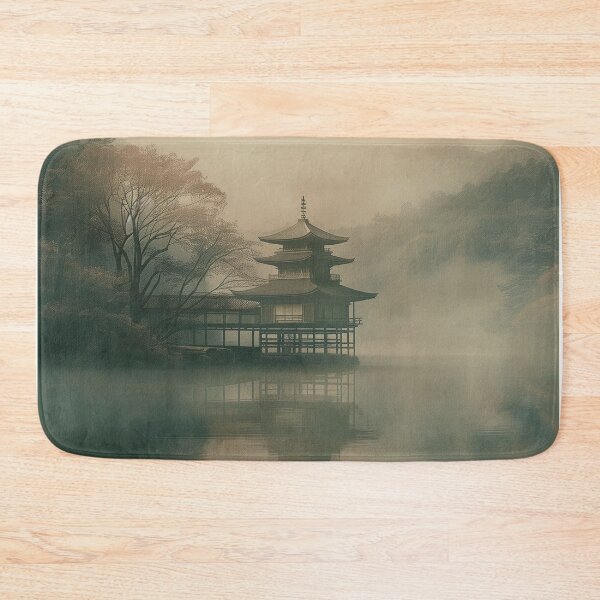 Item preview, Japanese temple on a lake - fine art print designed and sold by AimaiRose.