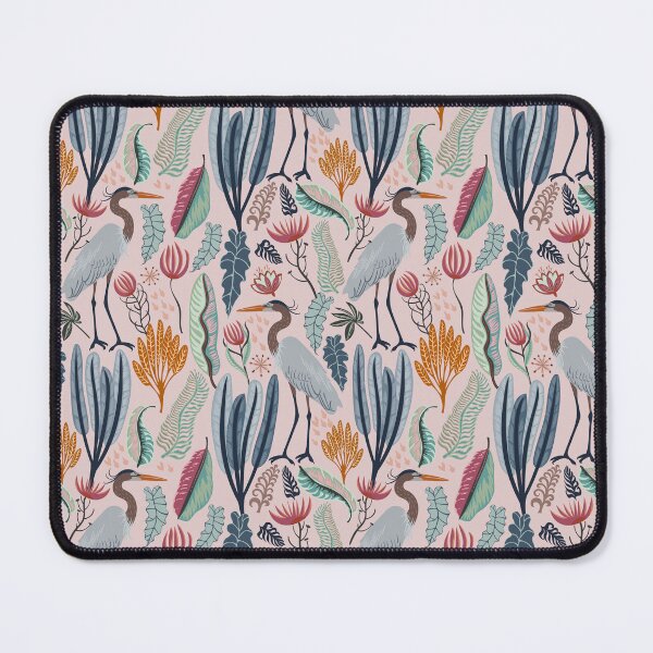 Item preview, Heron and plants - pink version designed and sold by Flyingwall.