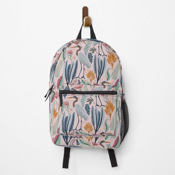 Item preview, Heron and plants - pink version designed and sold by Flyingwall.