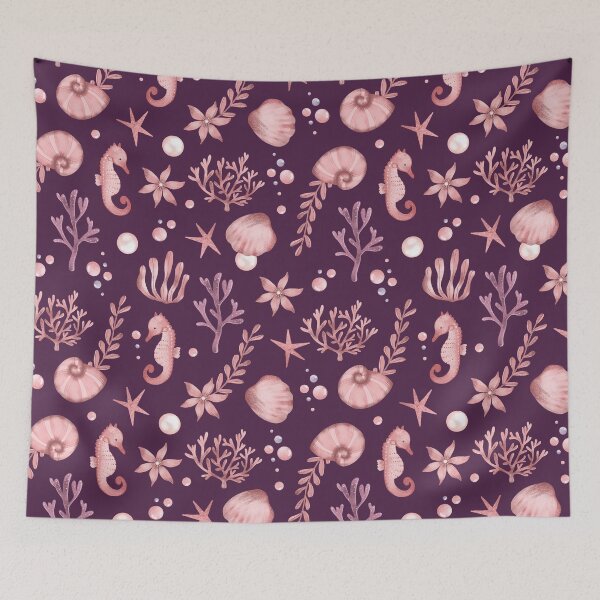 Item preview, Girly pink ocean pattern designed and sold by pinkyfish1010.