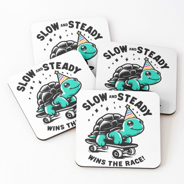 Item preview, Slow and Steady Wins the Race, Cheerful Turtle Design designed and sold by Lobory.