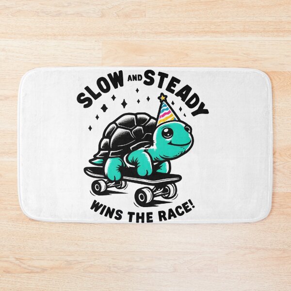 Item preview, Slow and Steady Wins the Race, Cheerful Turtle Design designed and sold by Lobory.