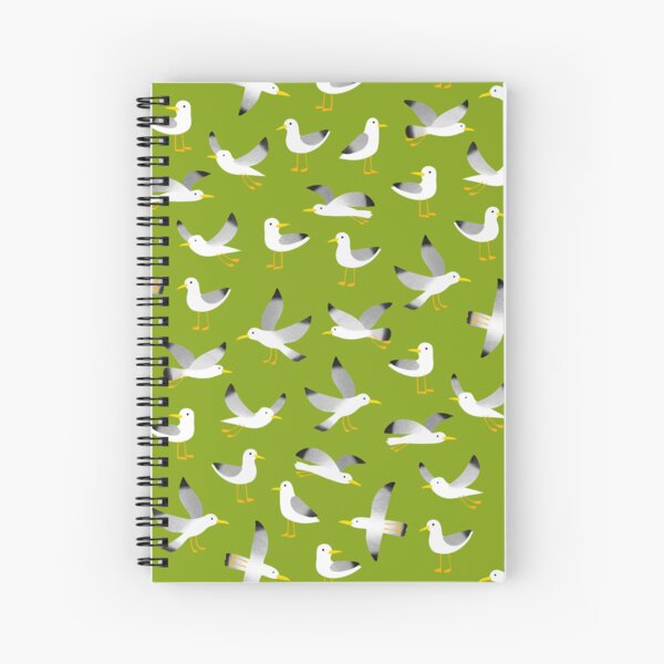 Item preview, Seagulls on leaf green - Cute coastal bird pattern by Cecca Designs designed and sold by Cecca-Designs.