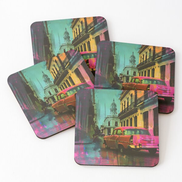 Item preview, Classic Car in Mystical Havana Dreams- Colorful Streetscape with Ethereal Atmosphere Vintage AI Generated designed and sold by OlfactoART Studio.
