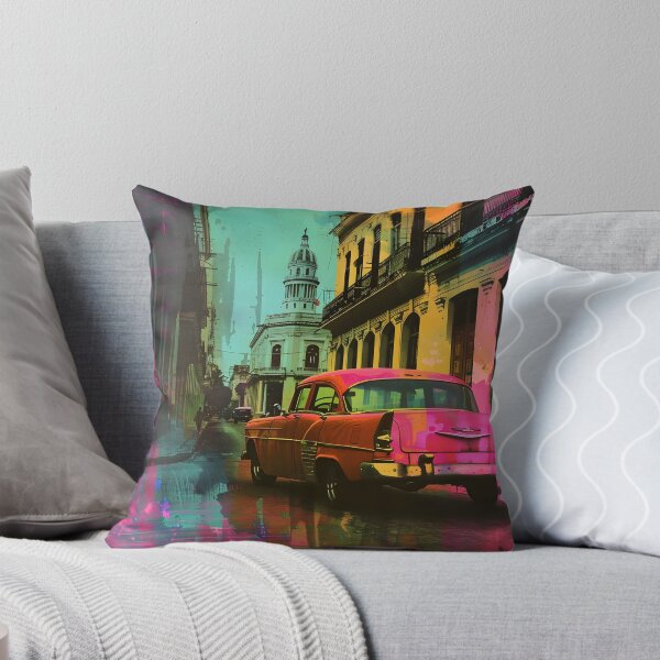Item preview, Classic Car in Mystical Havana Dreams- Colorful Streetscape with Ethereal Atmosphere Vintage AI Generated designed and sold by OlfactoART Studio.