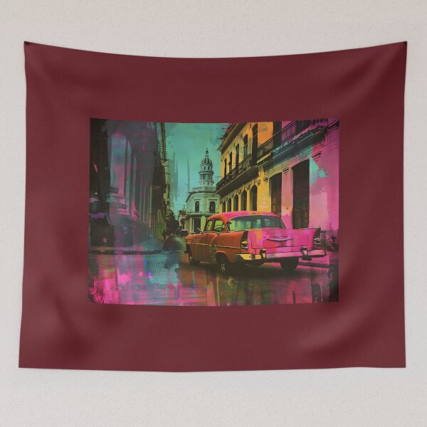 Item preview, Classic Car in Mystical Havana Dreams- Colorful Streetscape with Ethereal Atmosphere Vintage AI Generated designed and sold by OlfactoART Studio.