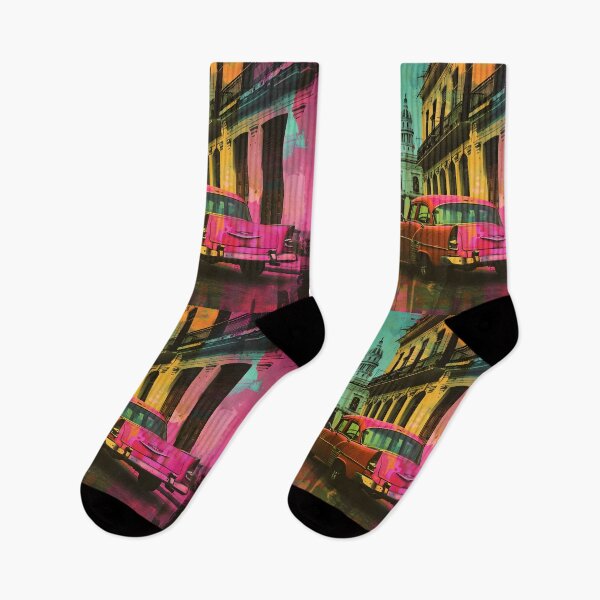 Item preview, Classic Car in Mystical Havana Dreams- Colorful Streetscape with Ethereal Atmosphere Vintage AI Generated designed and sold by OlfactoART Studio.
