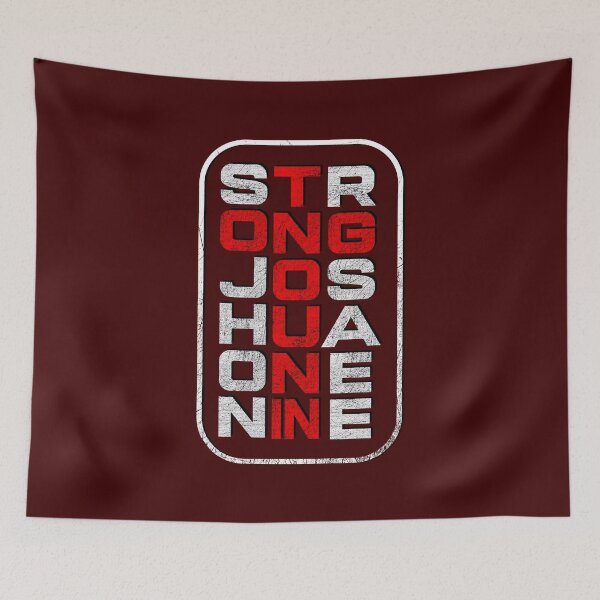 Item preview, strong joshua one nine in cross format -gym motivation quotes- words from bible verse Joshua 1 9  white and red designed and sold by ZechJohnRB.