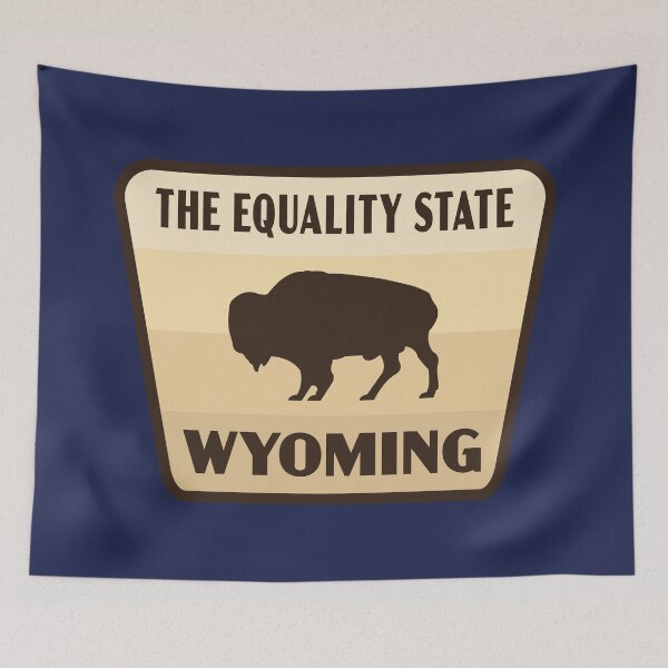 Item preview, The Equality State Wyoming Retro Buffalo Badge designed and sold by deadmansupplyco.
