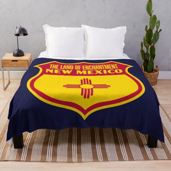 Item preview, The Land of Enchantment New Mexico Retro Flag Shield designed and sold by deadmansupplyco.