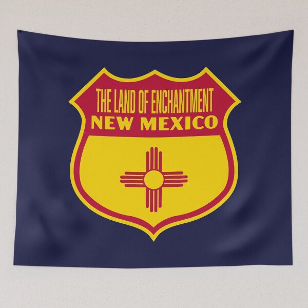 Item preview, The Land of Enchantment New Mexico Retro Flag Shield designed and sold by deadmansupplyco.