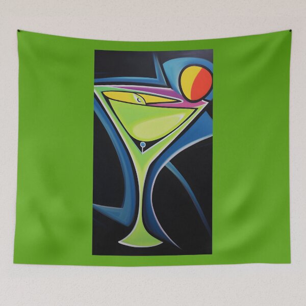 Item preview, Whimsical Olive Martini Glass - Stylized and Colorful with Abstract Designs Generative AI designed and sold by OlfactoART Studio.