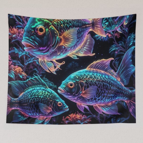Item preview, Glowing fish in the darkness of the ocean designed and sold by CreativPurpose.
