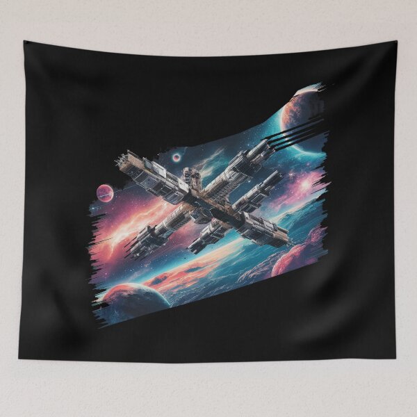 Item preview, Space Station flying around the planet Earth designed and sold by desinganddecor.