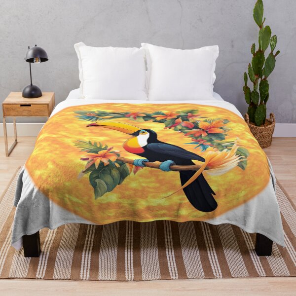 Item preview, Toucan surrounded by flowers designed and sold by Yeyishop.