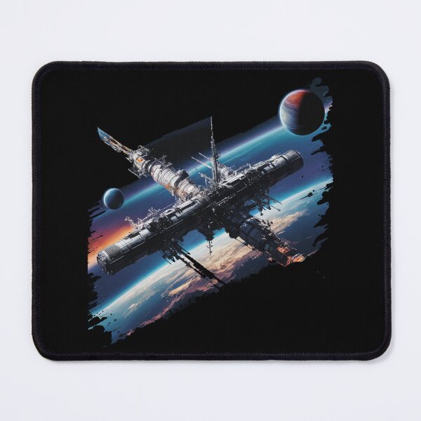 Item preview, Space Station flying around the planet Earth designed and sold by desinganddecor.