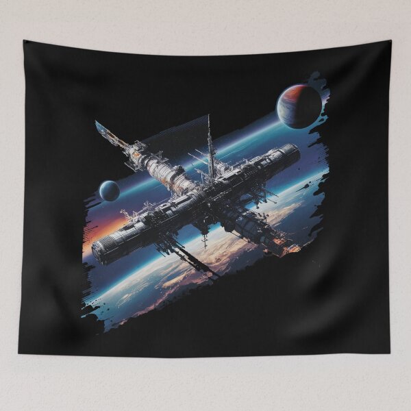 Item preview, Space Station flying around the planet Earth designed and sold by desinganddecor.