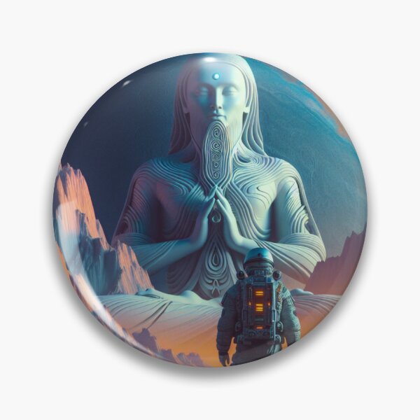 Item preview, Astronaut Discovers Meditating Alien Statue Distant Galaxy designed and sold by DEEZAYN.