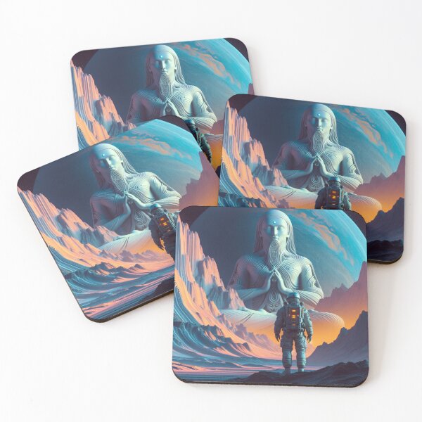 Item preview, Astronaut Discovers Meditating Alien Statue Distant Galaxy designed and sold by DEEZAYN.