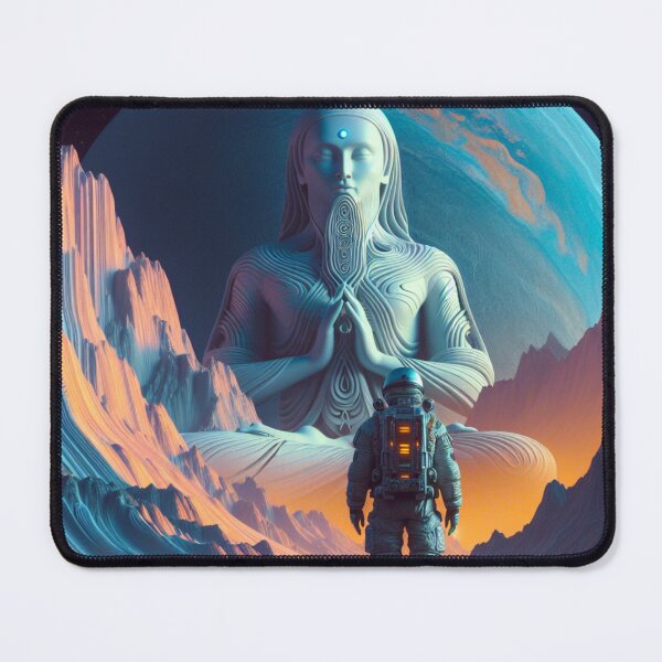 Item preview, Astronaut Discovers Meditating Alien Statue Distant Galaxy designed and sold by DEEZAYN.