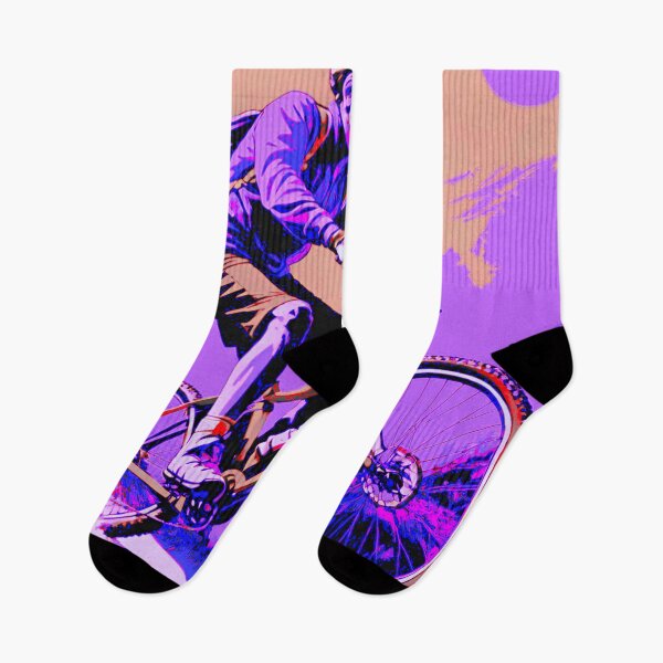 Item preview, Vivid Thrust: Purple and Orange MTB Rider designed and sold by GrizzlyCollective.