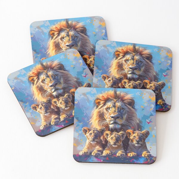 Item preview, Father Lion and His Cubs l Lion Classic designed and sold by LeahArts159.