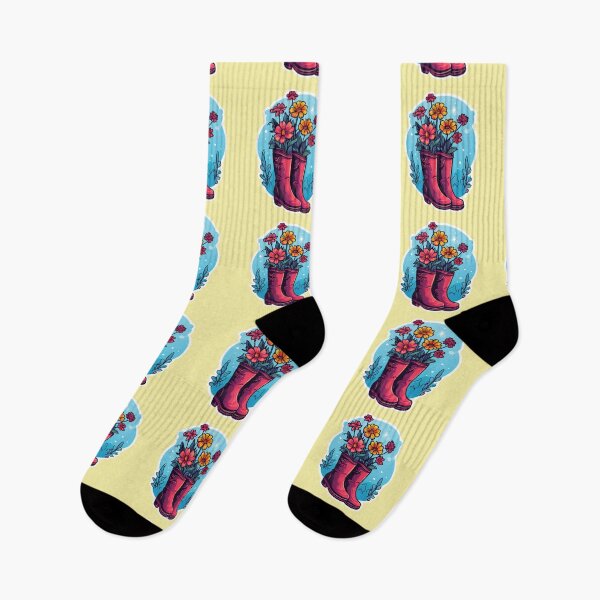 Item preview, Flowers in boots designed and sold by Planetporridge.