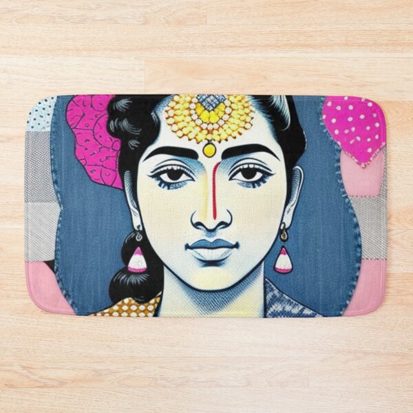 Item preview, Indian girl pink Patchwork popart  designed and sold by Roxburylane.