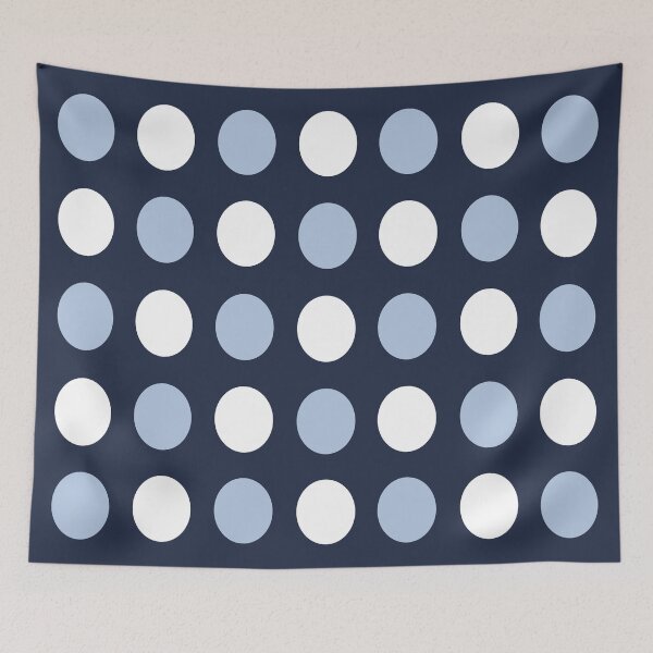 Item preview, ALICE BLUE, WHITE and NAVY BLUE Symmetrical POLKA DOTS  designed and sold by RachelMacht.