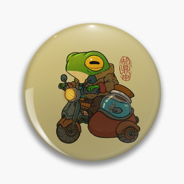 Item preview, road trip motorcycle frog artwork asian style designed and sold by DingHuArt.