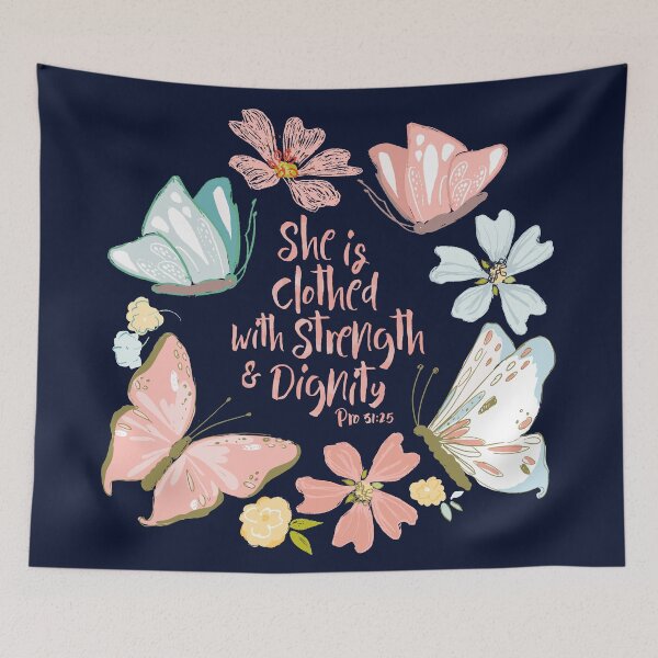 Item preview, She Is Clothed With Strength And Dignity Proverbs 31 25 Pink designed and sold by amazingjoy.