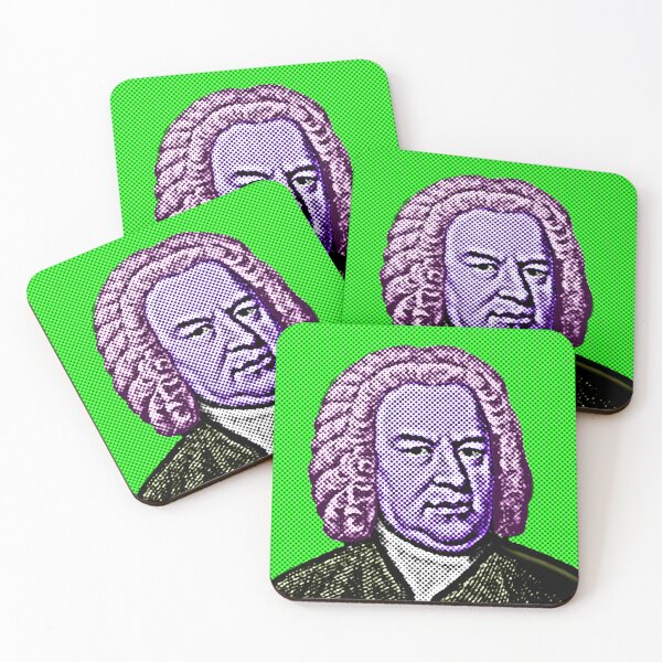 Item preview, Johannes Sebastian Bach Pop Art Portrait in Green Background designed and sold by OnlyPopArt.