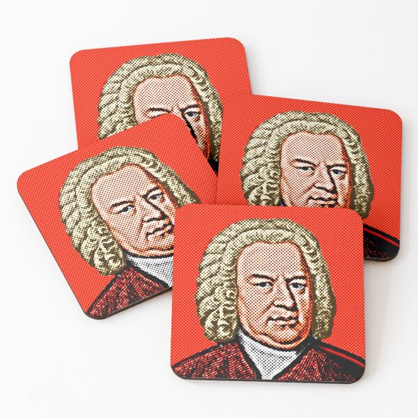 Item preview, Johannes Sebastian Bach Pop Art Portrait in Red Background designed and sold by OnlyPopArt.