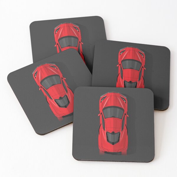Item preview, Chevy Corvette C8 Red Top Down Illustration designed and sold by blackdogshop.