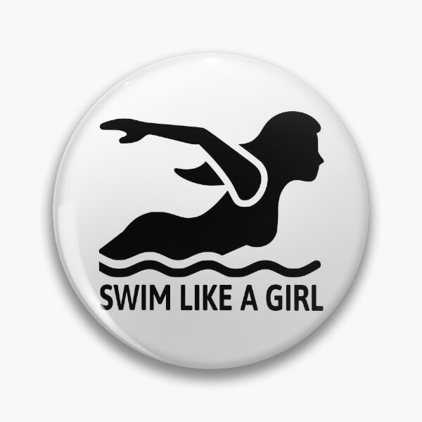 Item preview, Swim like a girl! Swim Fast Black And White designed and sold by PMCreative.