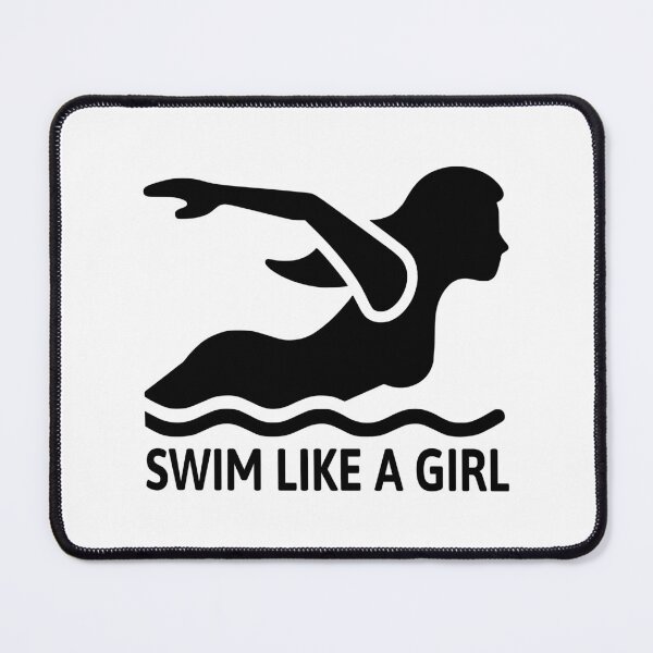 Item preview, Swim like a girl! Swim Fast Black And White designed and sold by PMCreative.
